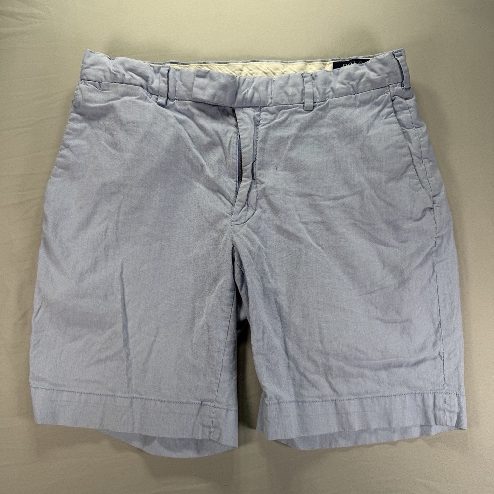 Polo Ralph Lauren Chino Shorts Mens 32 Light Blue Stretch Straight Fit Pockets